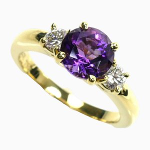 Yellow Gold Ring with Amethyst and Diamond from Tiffany & Co.