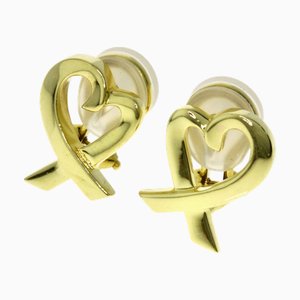 Tiffany & Co. Loving Heart Earrings K18 Yellow Gold Women's, Set of 2