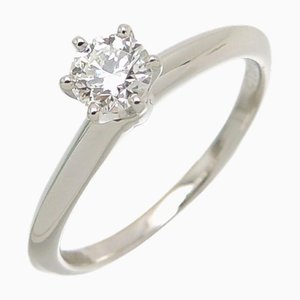 Bague solitaire diamant 0,30 ct pour femme TIFFANY Pt950 Platinum No. 10