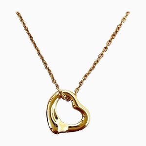 TIFFANY & Co. Open Heart 11mm Elsa Peretti Necklace Pendant 18K Gold 750 K18