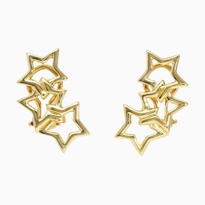 Tiffany Triple Star K18Yg Yellow Gold Earrings, Set of 2