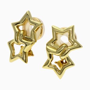 Tiffany & Co. Double Star Earrings K18 Yellow Gold Women's, Set of 2