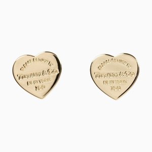 Boucles d'Oreilles Tiffany Return Toe Heart Tag K18 Yg Or Jaune Env. 2.93G I112223157, Jeu de 2