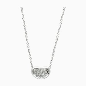 TIFFANY Bean Platin Diamant Herren,Damen Mode Anhänger Halskette [Silber]