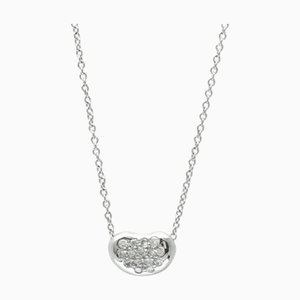 TIFFANY Bean Platinum Diamond Collar con colgante de moda para mujer y hombre [Silver]
