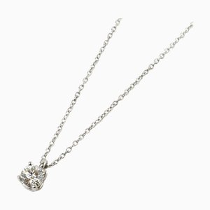 TIFFANY&Co. Pt950 Platin Solitaire Halskette Diamant 0.28ct 2.5g 45cm Damen