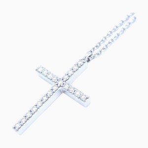 TIFFANY&Co. Collana Metrocross Medium Diamond K18WG White Gold 290772