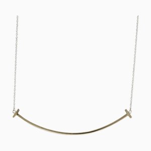 TIFFANY T Smile Necklace 18K K18 White Gold Women's &Co.