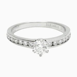 Anillo de compromiso de diamantes para bodas y compromiso de platino TIFFANY quilates / plata de 0,3 FVJW001295