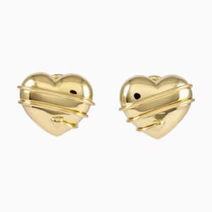 Pendientes / pendientes Tiffany Heart & Arrow K18Yg de oro amarillo, Juego de 2