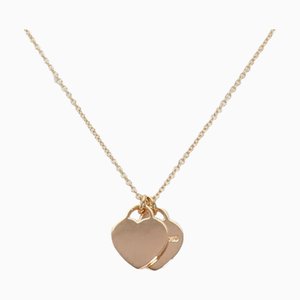 TIFFANY Return Toe Double Heart Mini K18PG Pink Gold Necklace