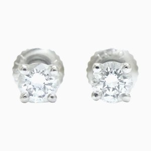 Tiffany & Co. Solitaire Earrings Single Diamond Pt950 Platinum 291154, Set of 2