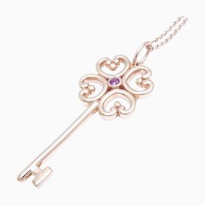 TIFFANY&Co. Quatra Heart Key Halskette Limitiert auf 800 Stück in Japan 1P Pink Sapphire 750PG Gold K18RG Rose 291196