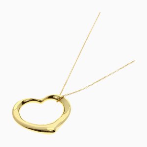 TIFFANY~ Open Heart Medium Necklace K18 Yellow Gold Women's &Co.