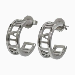 Pendientes Tiffany Oro blanco Atlas 750 K18 & Co. Números romanos Accesorios para mujer de color plateado, juego de 2