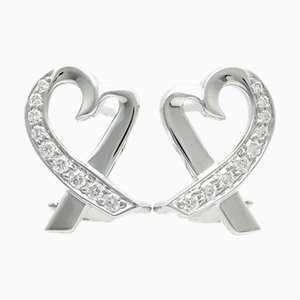 Orecchini Tiffany Loving Heart Paloma Picasso K18Wg in oro bianco, set di 2