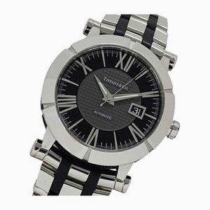 Tiffany & Co. Herren Atlasgent Date Automatic Uhr aus Edelstahl Ss Rubber z1000.70.12a10a00a Silber Schwarz Poliert