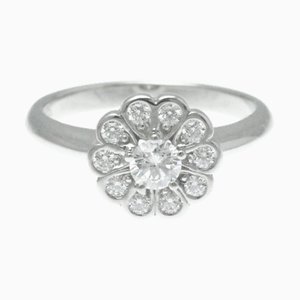 TIFFANY Enchant Flower Ring Platinum Fashion Diamond Band Ring Silver