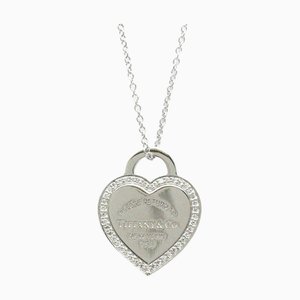 TIFFANY Return To White Gold [18K] Diamond Men,Women Fashion Pendant Necklace [Silver]