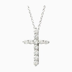TIFFANY Petite Croix Collier Platine Diamant Hommes, Femmes Mode Pendentif Collier [Argent]