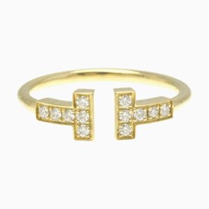Anello TIFFANY con filo a T in oro giallo [18K] Anello in oro con diamanti alla moda