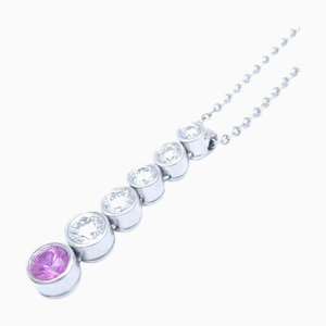 TIFFANY&Co. Jazz Drop Necklace Diamond Pink Sapphire Pt950 Platinum 291050