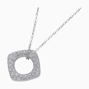 TIFFANY & Co. Collar Mujer 750WG Diamante Cuadrado Círculo Oro blanco