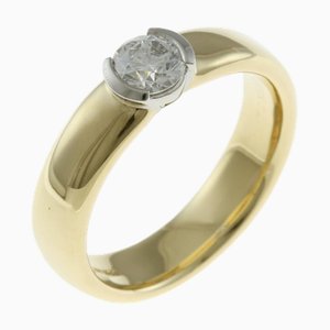 TIFFANY Solitaire Ring Size 9.5 18K Yellow Gold Diamond Women's &Co.
