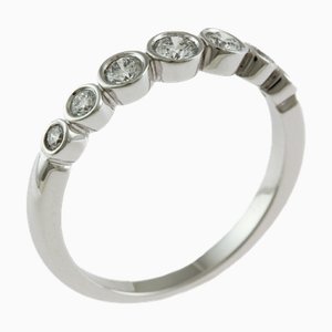 TIFFANY Jazz Graduated Ring No. 15 Pt950 Platinum Diamond Unisex &Co.