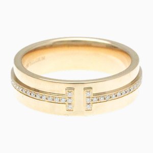 T Two Narrow Diamond Ring in Pink Gold from Tiffany & Co.
