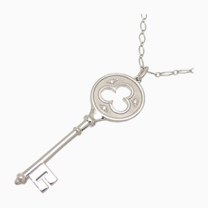 Clover Key Diamond Ladies Necklace in White Gold from Tiffany & Co.