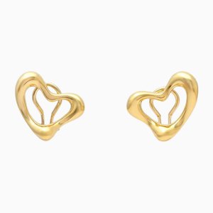 Aretes K18yg con corazón abierto de oro amarillo de Tiffany & Co.. Juego de 2