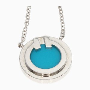 Collier Two Circle Limited en Or Blanc et Turquoise de Tiffany & Co.