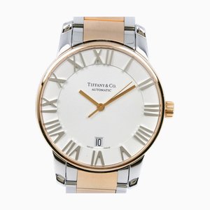 TIFFANY Atlas Dome Combi Z1800.68.13A21A00A Acier Inoxydable x K18 Or Rose Argent Remontage Automatique Affichage Analogique Montre Homme Cadran Blanc