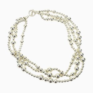 TIFFANY&Co. Necklace 3-strand Ball Chain 925 Silver Women's