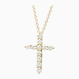 Small Cross Diamond Necklace in Pink Gold from Tiffany & Co.