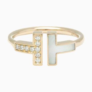 Anello TIFFANY T Wire in oro rosa [18K] Fashion Diamond, anello con conchiglia in oro rosa