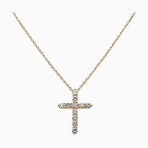 TIFFANY Cross Small K18YG Yellow Gold Necklace