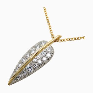 TIFFANY Leaf Diamond Women's Necklace 750 Yellow Gold