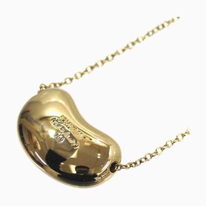 TIFFANY&Co. K18 18K Bean Design Pendant Necklace Long 76cm