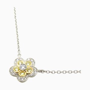 TIFFANY Garden Flower Diamond Women's Necklace 750 Yellow Gold