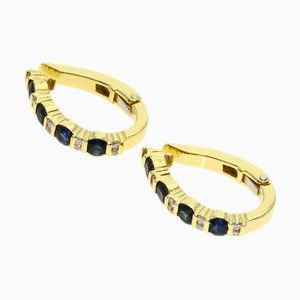 Tiffany & Co. Sapphire Diamond Earrings K18 Yellow Gold Women's, Set of 2