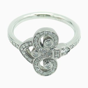 Anillo Fleur de Lis de TIFFANY & Co. Pt950 Platino Diamante No. 9