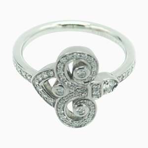 TIFFANY & Co. Fleur de Lis Ring Pt950 Platinum Diamond No. 9