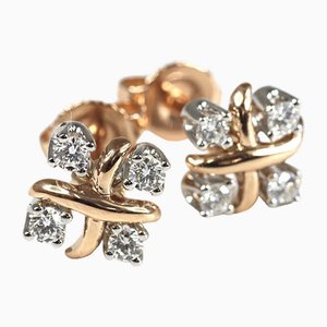 Boucles d'Oreilles en Or Rose, Diamant et Platine par Jean Schlumberger Lynn pour Tiffany & Co., Set de 2