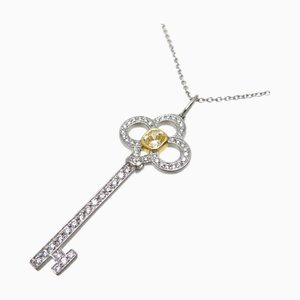 TIFFANY Crown Key Yellow Diamond Pendant Women's Necklace 44271099 750 Gold