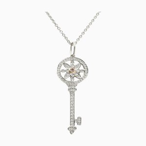 Collier TIFFANY Key Daisy PT950 K18PG Or Rose