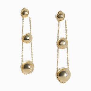 Tiffany Triple Drop Hardware K18Yg Yellow Gold Earrings, Set of 2