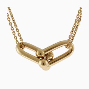 TIFFANY Hardware Double Link Necklace 18K K18 Pink Gold Women's &Co.