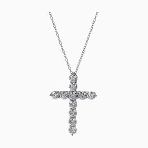 TIFFANY&Co. Large Cross Diamond - Pt950 Platin Halskette für Damen